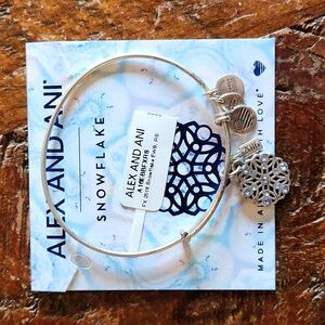 Alex And Ani Bangle Snowflake Bracelet Silver